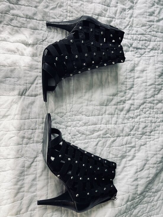 Michael Kors Shoes - Michael Kors Black Studded Strappy High Heel Sandals Size 10M With Original Box